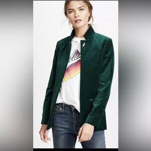 Zadig & Voltaire Women’s Volly Velour Blazer. Green size small.
